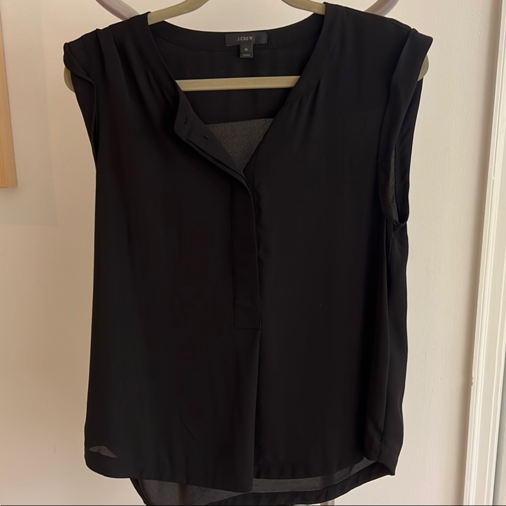 J. Crew Black Sleeveless Blouse